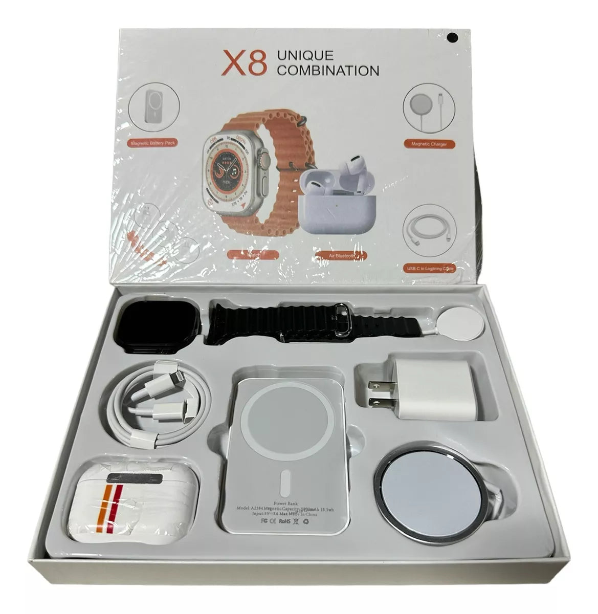 Combo Reloj WatchX8+Audifonos+Power